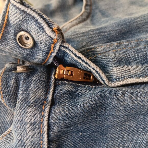 Boys 9 Slim 22x24 Vintage 70's Flare Plain Pockets Flared Denim Jeans Distressed - Picture 9 of 10